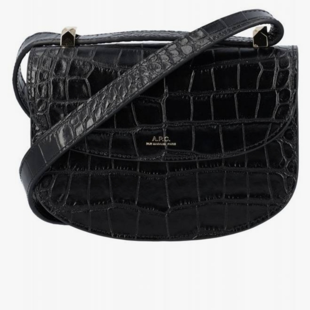 Black A.P.C. croc Genève bag purse